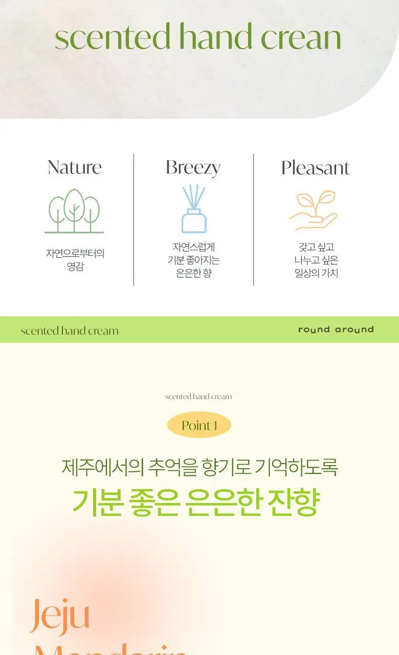 [제주한정판매]라운드어라운드 센티드 핸드크림 30ml [감귤, 청귤] 상세페이지 12
